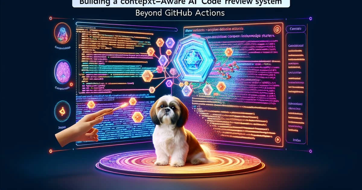 Abstract image representing AI code reviews with contextual understanding