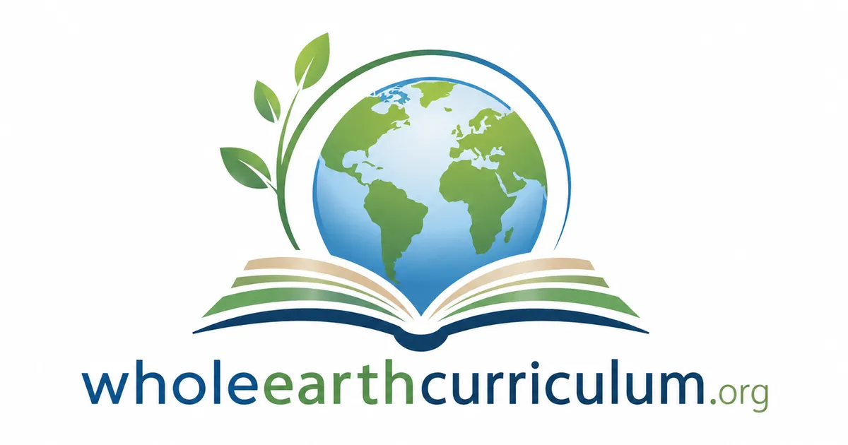 Whole Earth Curriculum artwork, a forest-toned globe with interconnected pathways representing a holistic education.